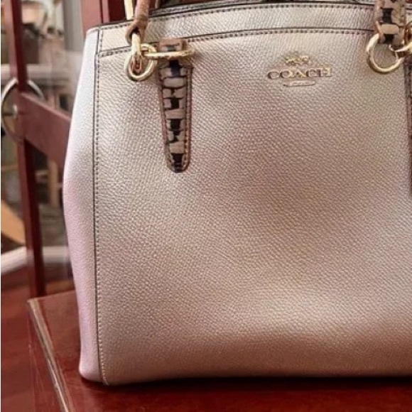 Coach Mini Christie metallic with snake embossed satchel strap carry all - Picture 2 of 16